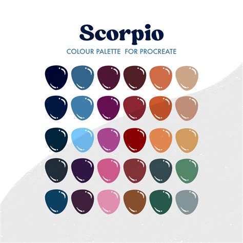 Zodiac signs colors, Zodiac sign colors palette, Scorpio color