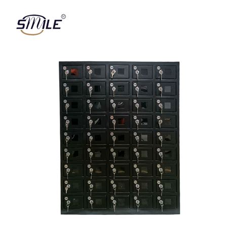 Black Metal Storage Cabinetvisible Black Metal Mobile Phone Storage Cabinet - China Storage ...