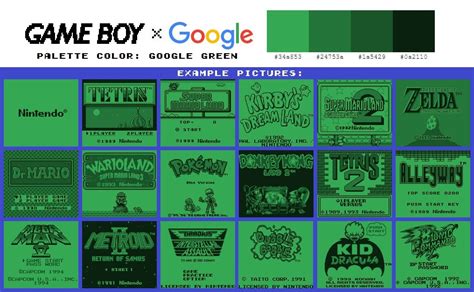 Game Boy Palette Gallery (Most of them are completely new, while some of them look quite ...