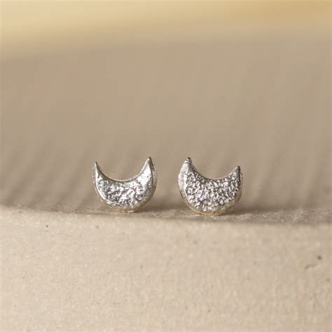 Sterling Silver Mini Studs Moon – Lucy Kemp Jewellery