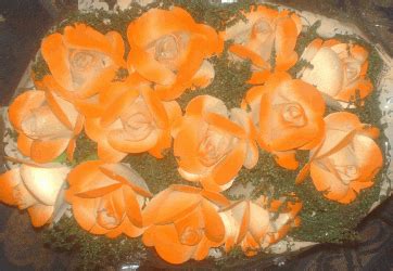 Orange Tipped Wooden Rose Bouquets