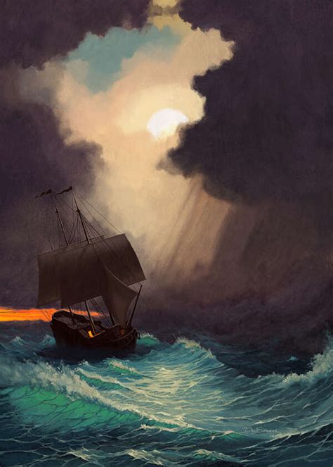 Cover full page - Trouble at Sea: Storm Clouds & Ship - RPG Stock Art ...