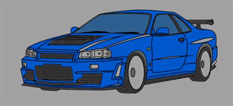 NISSAN GTR R34 MODIFIED - ibisPaint