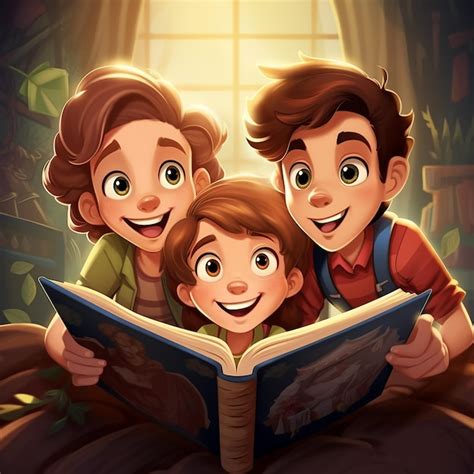 Premium Photo | Cartoon image for kids reading story book
