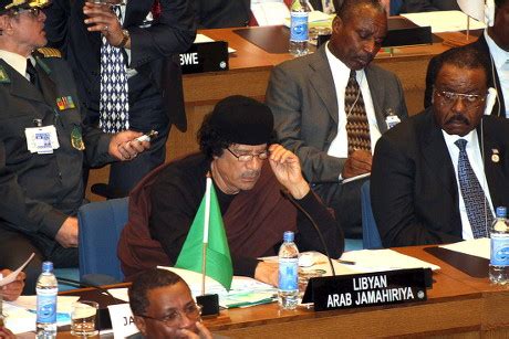 Libyan Leader Muammar Gaddafi Listens Speech Editorial Stock Photo ...