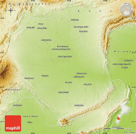 Physical Map of Bannu