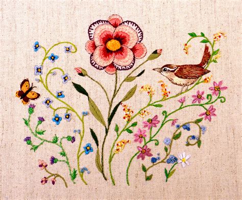 Just finished this! So fun to work from my own design! | Embroidery flowers pattern, Hand ...