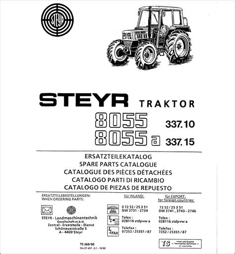 Steyr 8055 8055A Spare Parts Catalog download | Parts catalog, Steyr ...