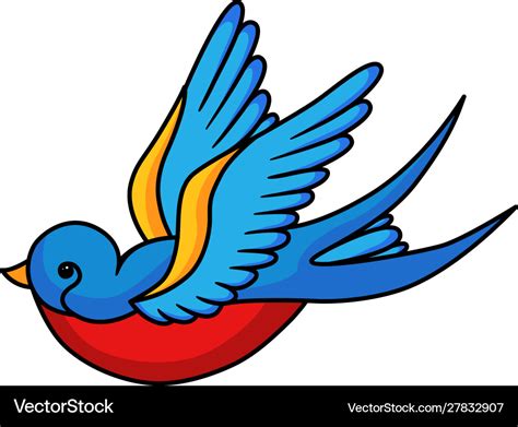 Swallow bird icon freedom symbol in beautiful art Vector Image