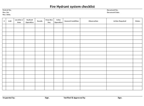 Fire hydrant system documentation