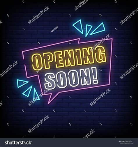 Opening Soon Neon Signs Style Text Stock Vector (Royalty Free ...