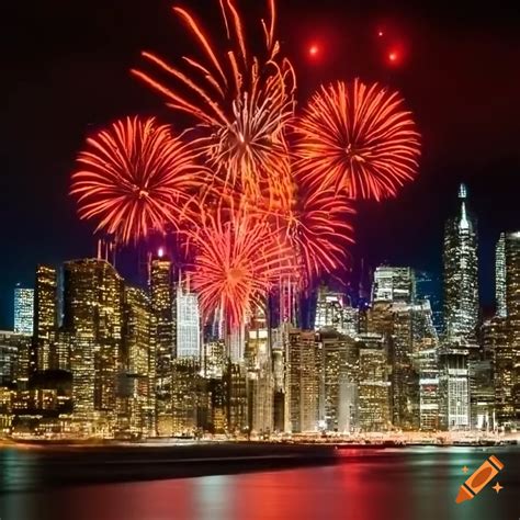 Chicago skyline with fireworks