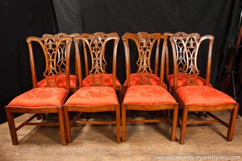 Photo of Set 8 Walnut Chippendale Dining Chairs English Chair Diners | Dining chairs, Walnut ...