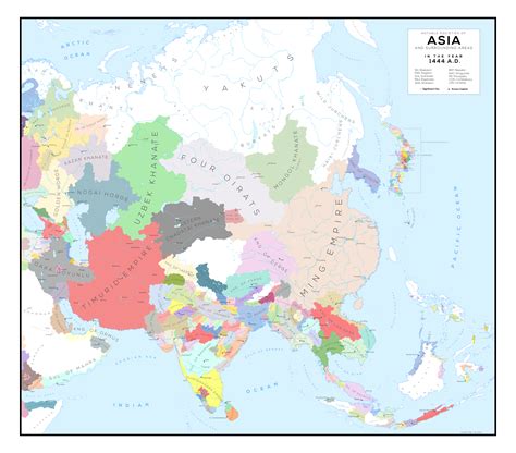 [OC] (Corrected) Map of Asia in 1444 : r/MapPorn