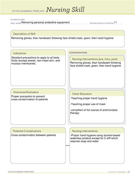 CH 11Removing Personal Protective Equipment ATI practice template review material and review for ...