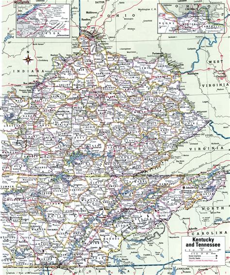 Kentucky map with counties. Kentucky counties list by population and ...