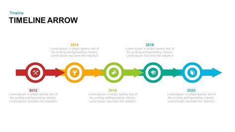 Timeline Arrow PowerPoint Template and Keynote Slide Timeline arrow PowerPoint template and ...