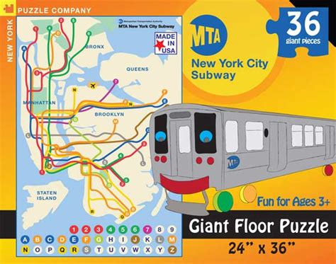 Transit Maps - New York City, 36 Pieces, New York Puzzle Co | Puzzle ...