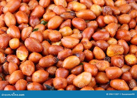 Fried spicy peanuts stock image. Image of delicious, dish - 39611287