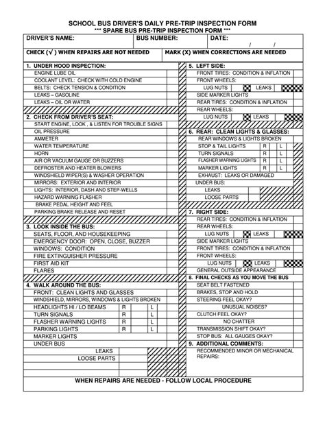 School Bus Pre Trip Inspection Cheat Sheet | airSlate SignNow