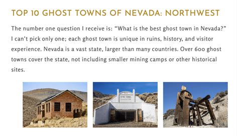 Nevada Ghost Towns Map - NEVADA GHOST TOWNS & BEYOND