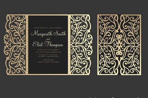 Free 154 Gate Fold Template Free Wedding Invitation Svg Files For Cricut SVG PNG EPS DXF File