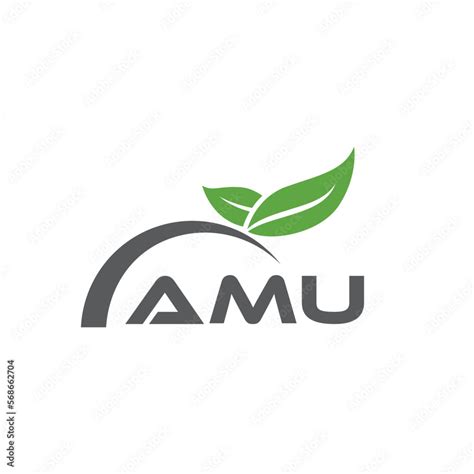 AMU letter nature logo design on white background. AMU creative ...