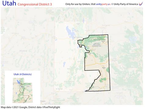 State of Utah US Congressional District Maps - Unity Party