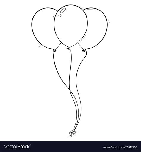 Balloons hand drawn sketch Royalty Free Vector Image