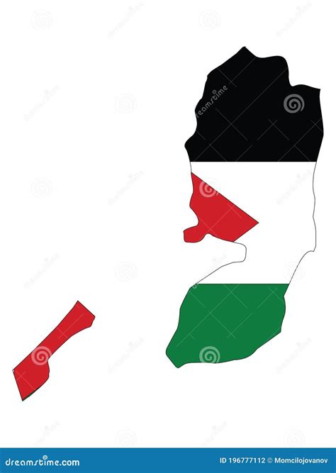 Flag Map of Palestine West Bank and Gaza Stock Vector - Illustration of ...