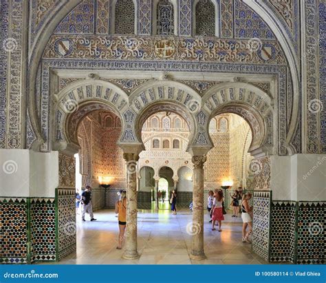 The Alcazar Of Seville Is A Royal Palace Interior, Spain Editorial ...