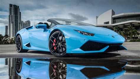 Desktop Wallpaper Lamborghini Huracan, Blue Sports Car, 4k, Hd Image ...