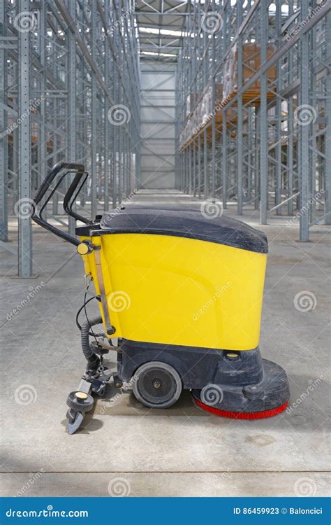 Warehouse Floor Cleaning stock image. Image of pressure - 86459923