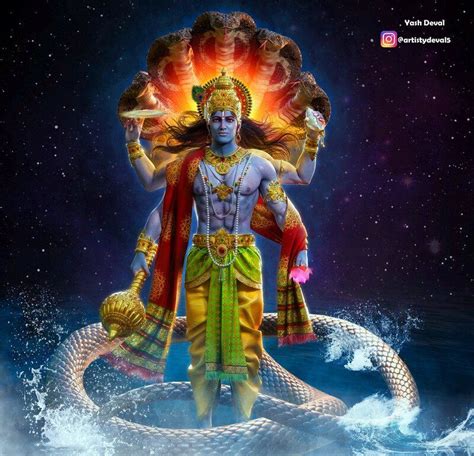 ArtStation - Lord Vishnu | The Protector, Yash Deval Arte Shiva, Shiva ...