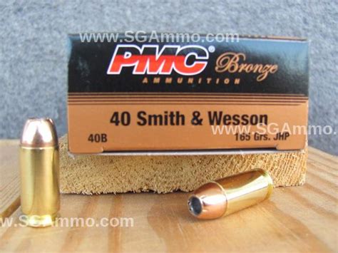 50 Round Box - 40 Cal 165 Grain Jacketed Hollow Point Ammo by PMC - 40B ...