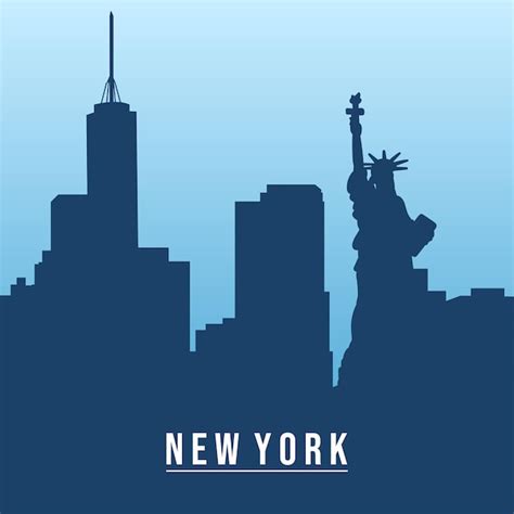 New York Skyscraper Silhouette Clipart