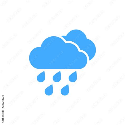 Rain icon in trendy flat style isolated on grey background. Cloud rain ...