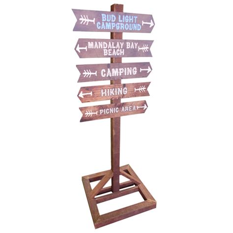 wooden directional signs - All Night Long Entertainment