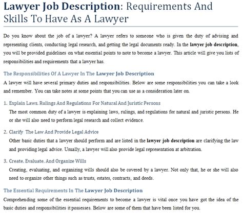 Lawyer Job Description: Requirements And Skills To Have As A Lawyer ...