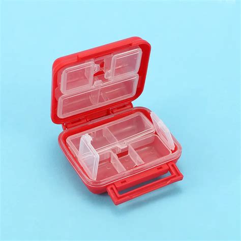 Double Layer 8 Cell Pocket Medicine Box Portable Health Care Pill Box Medicine Jewelry Organizer ...