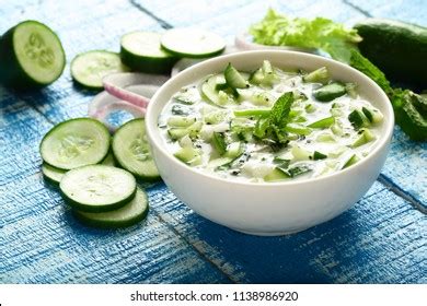 Indian Cuisine Homemade Cucumber Raita Salad Stock Photo 1138986920 | Shutterstock