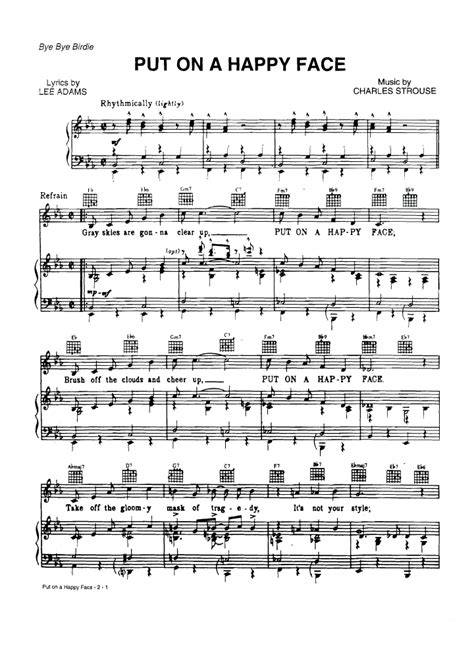 PUT ON A HAPPY FACE Piano Sheet music | Easy Sheet Music