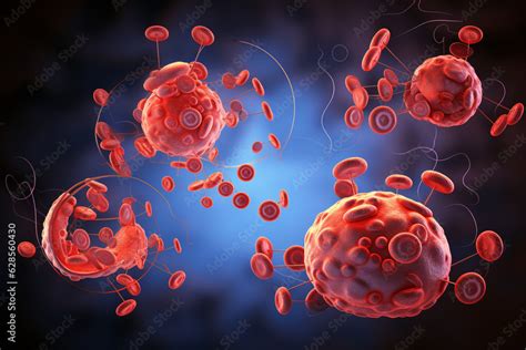 An artistic representation of erythrocytes in various stages of their ...