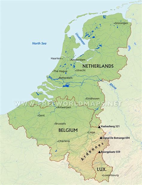 Benelux Maps – by Freeworldmaps.net