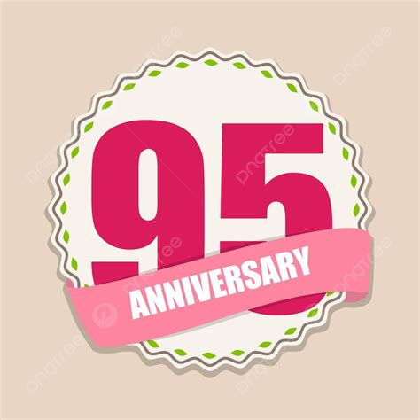 Charming Vector Illustration Of A 95year Milestone Anniversary Sign ...