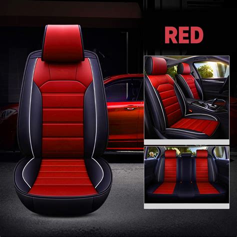 Car 5 Seats Cover Full Wear Resistant Leather Sports Style Seat Cover ...