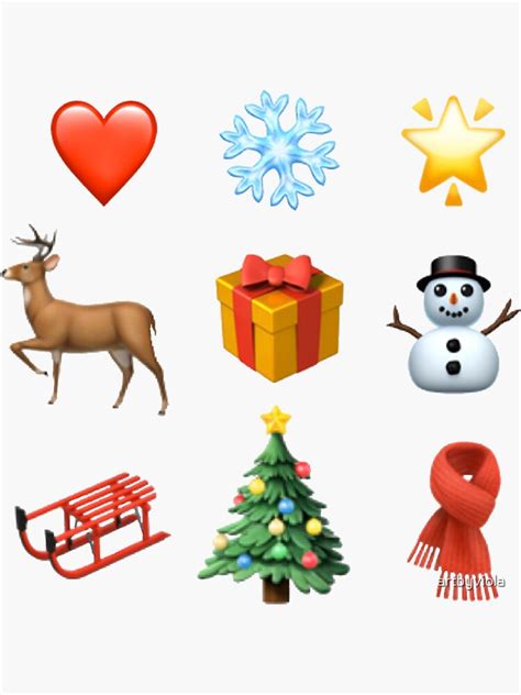 "Christmas emoji stickers pack" Sticker for Sale by artbyviola | Redbubble