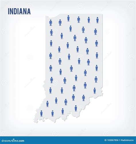 Vector People Map of of State of Indiana. the Concept of Population Stock Illustration ...