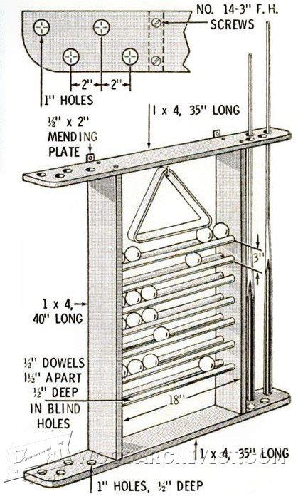 2646-Pool Cue Rack Plans | Tacos de billar, Billares, Planos de carpintería