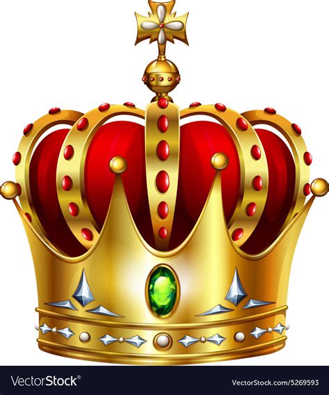 Golden crown with cross Royalty Free Vector Image